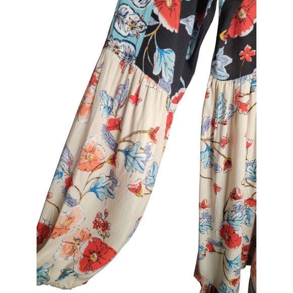 Anthropologie Patrons of Peace Size Medium‎ Black Red Floral Tunic Dress Boho - Picture 4 of 6